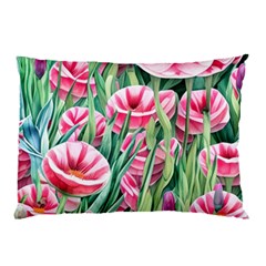 Cute Watercolor Flowers And Foliage Pillow Case (two Sides) by GardenOfOphir