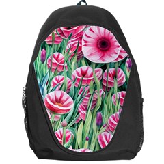 Cute Watercolor Flowers And Foliage Backpack Bag