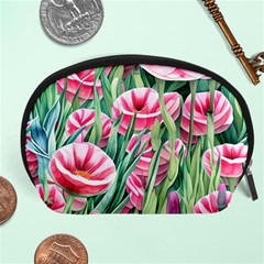 Cute Watercolor Flowers And Foliage Accessory Pouch (large) by GardenOfOphir