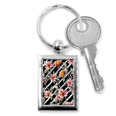 Celestial Watercolor Flowers Key Chain (rectangle) by GardenOfOphir