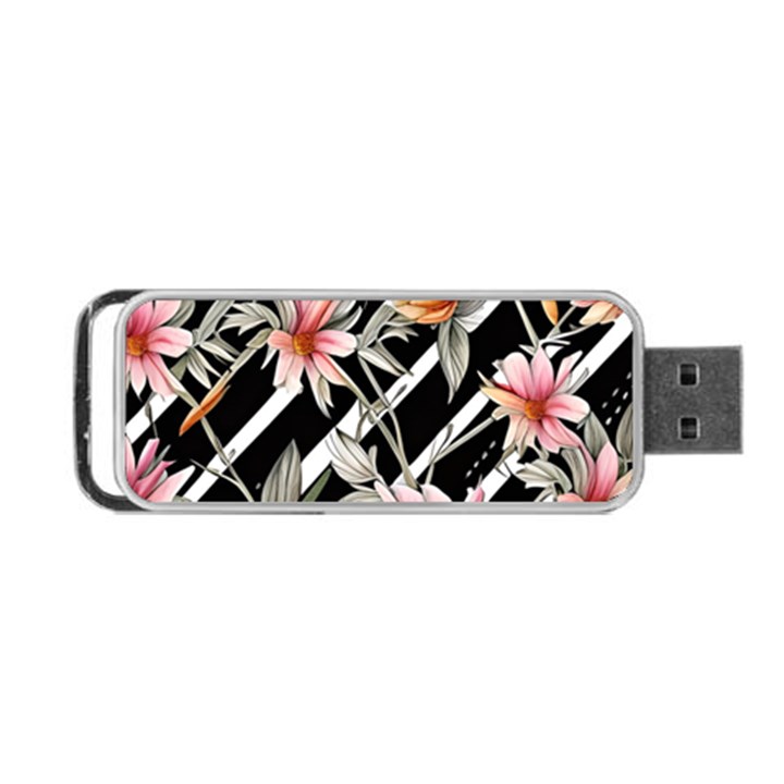 Celestial Watercolor Flowers Portable USB Flash (One Side)