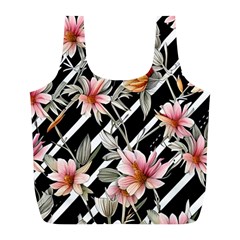 Celestial Watercolor Flowers Full Print Recycle Bag (l) by GardenOfOphir