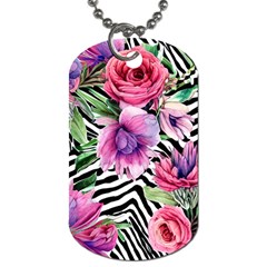 Classy And Chic Watercolor Flowers Dog Tag (one Side) by GardenOfOphir