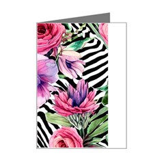 Classy And Chic Watercolor Flowers Mini Greeting Card by GardenOfOphir