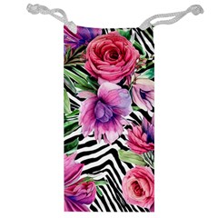 Classy And Chic Watercolor Flowers Jewelry Bag