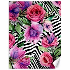 Classy And Chic Watercolor Flowers Canvas 18  X 24  by GardenOfOphir