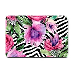 Classy And Chic Watercolor Flowers Small Doormat by GardenOfOphir