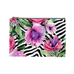 Classy And Chic Watercolor Flowers Cosmetic Bag (large) by GardenOfOphir