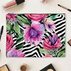 Classy And Chic Watercolor Flowers Cosmetic Bag (xl) by GardenOfOphir