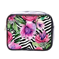 Classy And Chic Watercolor Flowers Mini Toiletries Bag (one Side) by GardenOfOphir