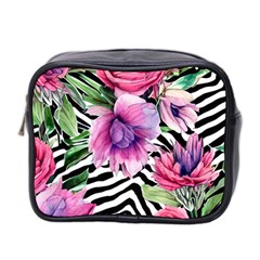 Classy And Chic Watercolor Flowers Mini Toiletries Bag (two Sides) by GardenOfOphir