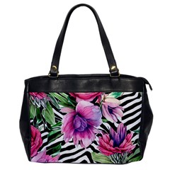 Classy And Chic Watercolor Flowers Oversize Office Handbag by GardenOfOphir