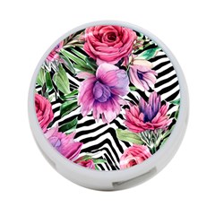 Classy And Chic Watercolor Flowers 4-port Usb Hub (two Sides) by GardenOfOphir