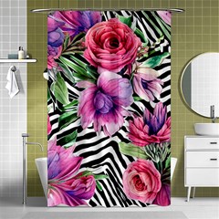 Classy And Chic Watercolor Flowers Shower Curtain 48  X 72  (small)  by GardenOfOphir