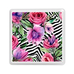 Classy And Chic Watercolor Flowers Memory Card Reader (square) by GardenOfOphir