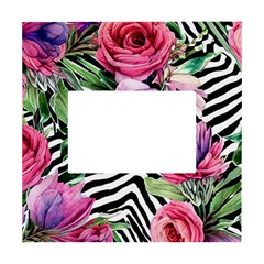 Classy And Chic Watercolor Flowers White Box Photo Frame 4  X 6 