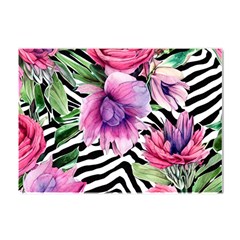 Classy And Chic Watercolor Flowers Crystal Sticker (a4)