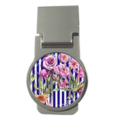 Classy And Chic Watercolor Flowers Money Clips (round)  by GardenOfOphir