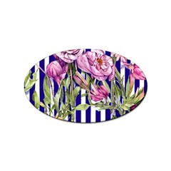 Classy And Chic Watercolor Flowers Sticker (oval) by GardenOfOphir