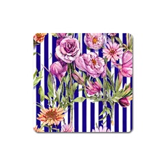 Classy And Chic Watercolor Flowers Square Magnet by GardenOfOphir