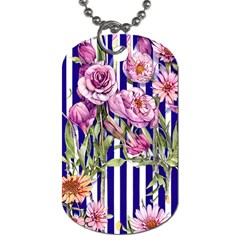 Classy And Chic Watercolor Flowers Dog Tag (one Side) by GardenOfOphir