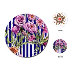 Classy And Chic Watercolor Flowers Playing Cards Single Design (round) by GardenOfOphir