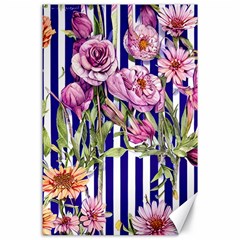 Classy And Chic Watercolor Flowers Canvas 24  X 36  by GardenOfOphir