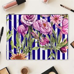 Classy And Chic Watercolor Flowers Cosmetic Bag (xl) by GardenOfOphir