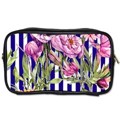 Classy And Chic Watercolor Flowers Toiletries Bag (two Sides) by GardenOfOphir