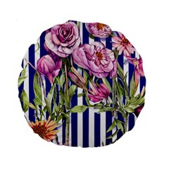 Classy And Chic Watercolor Flowers Standard 15  Premium Round Cushions by GardenOfOphir