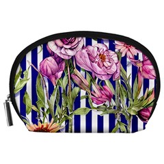 Classy And Chic Watercolor Flowers Accessory Pouch (large) by GardenOfOphir