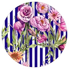 Classy And Chic Watercolor Flowers Round Trivet by GardenOfOphir