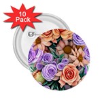 Cheerful and Captivating Watercolor Flowers 2.25  Buttons (10 pack)  Front