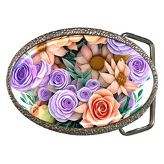 Cheerful And Captivating Watercolor Flowers Belt Buckles by GardenOfOphir