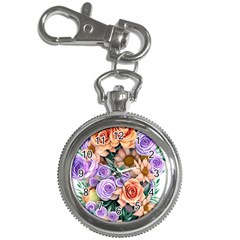 Cheerful And Captivating Watercolor Flowers Key Chain Watches by GardenOfOphir