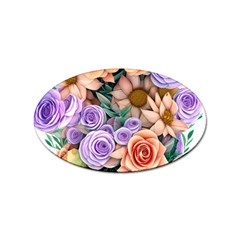 Cheerful And Captivating Watercolor Flowers Sticker (oval) by GardenOfOphir