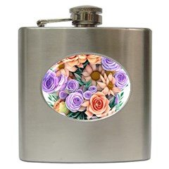 Cheerful And Captivating Watercolor Flowers Hip Flask (6 Oz) by GardenOfOphir