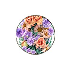 Cheerful And Captivating Watercolor Flowers Hat Clip Ball Marker by GardenOfOphir