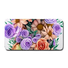 Cheerful And Captivating Watercolor Flowers Medium Bar Mat by GardenOfOphir