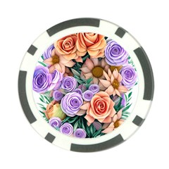 Cheerful And Captivating Watercolor Flowers Poker Chip Card Guard by GardenOfOphir