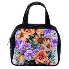 Cheerful And Captivating Watercolor Flowers Classic Handbag (one Side) by GardenOfOphir