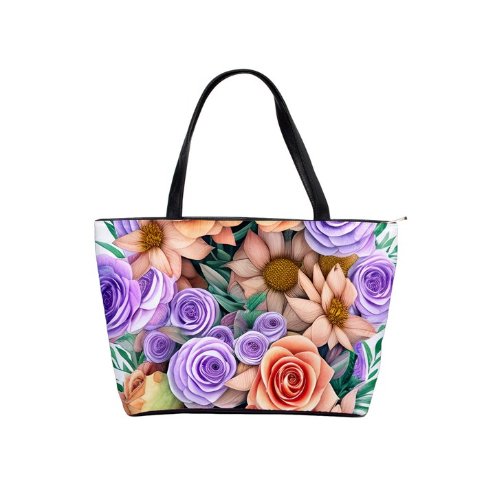 Cheerful and Captivating Watercolor Flowers Classic Shoulder Handbag