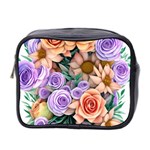 Cheerful and Captivating Watercolor Flowers Mini Toiletries Bag (Two Sides) Front