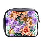 Cheerful and Captivating Watercolor Flowers Mini Toiletries Bag (Two Sides) Back