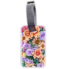 Cheerful And Captivating Watercolor Flowers Luggage Tag (two Sides) by GardenOfOphir