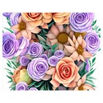 Cheerful and Captivating Watercolor Flowers Premium Plush Fleece Blanket (Medium) 60 x50  Blanket Front