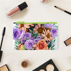 Cheerful And Captivating Watercolor Flowers Cosmetic Bag (xs) by GardenOfOphir