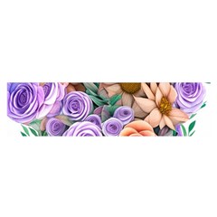 Cheerful And Captivating Watercolor Flowers Oblong Satin Scarf (16  X 60 ) by GardenOfOphir