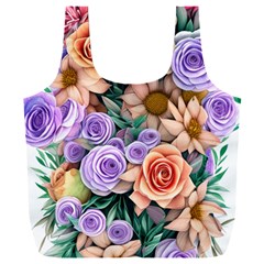 Cheerful And Captivating Watercolor Flowers Full Print Recycle Bag (xxl) by GardenOfOphir