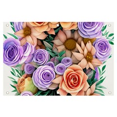 Cheerful And Captivating Watercolor Flowers Banner And Sign 6  X 4 